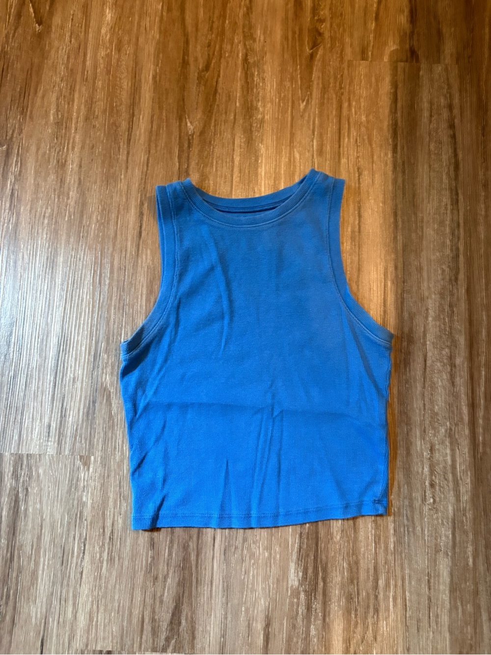 Hollister Blue Ribbed Sleeveless Crop Tank - Picture 1 of 3